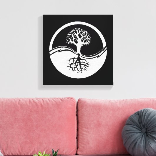 Toile Yin noir et blanc et yang (Insitu(Salon))