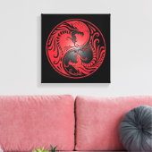 Toile Yin Yang Dragons, red and black (Insitu(Salon))