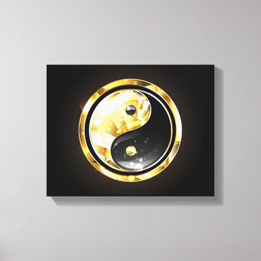 Toile Yin Yang or sur fond noir (Recto)