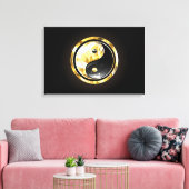 Toile Yin Yang or sur noir (Insitu(Salon))