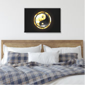 Toile Yin Yang or sur noir (Insitu(Chambre))