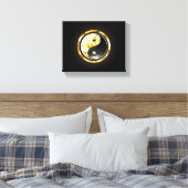 Toile Yin Yang or sur noir (Insitu(Chambre))