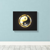 Toile Yin Yang or sur noir (Insitu (Plancher de Bois))