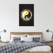 Toile Yin Yang or sur noir (Insitu(Chambre))