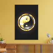 Toile Yin Yang or sur noir (Insitu(Salon))
