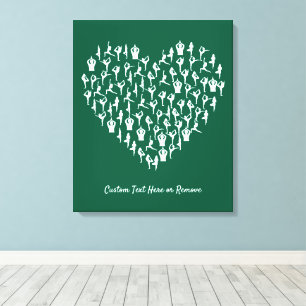 Toile Yoga en forme de coeur Pose Mindfulness, Balance &