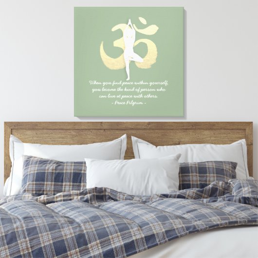 Toile Yoga Instructor Studio Citations Arbre Pose OM Sym (Insitu(Chambre))