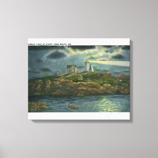 Toile York Beach Vue du phare de Nubble à (Recto)