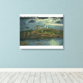 Toile York Beach Vue du phare de Nubble à (Insitu (Plancher de Bois))