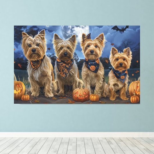 Toile Yorkipoo Halloween Éffrayant (Insitu (Plancher de Bois))