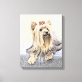 Toile Yorkshire Terrier Peinture - Cute Original Chien A (Recto)