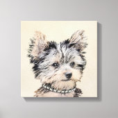 Toile Yorkshire Terrier Puppy Peinture Chien original (Recto)