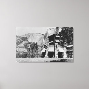 Toile Yosemite, CA - la loge et la vallée d'Ahwahnee