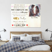 Toile You Complete Me Custom Photo Wedding Anniversary (Insitu(Chambre))
