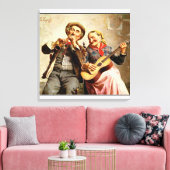 Toile Zampighi - Musique douce, peinture vintage (Insitu(Salon))