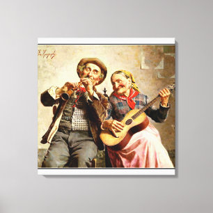 Toile Zampighi - Musique douce, peinture vintage