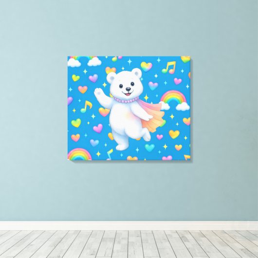 Toile Zarah the Dancing Polar Bear (Insitu (Plancher de Bois))