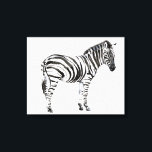 Toile Zebra<br><div class="desc">Standing Zebra I par Jennifer Goldberger. Cette image présente un petit Zebra tournant légèrement avec un arrière - plan blanc clair. | 164324Z</div>