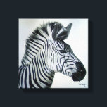 Toile Zebra Black and White Portrait Small<br><div class="desc">Zebra print from original oil on canvas by Sue Maas</div>