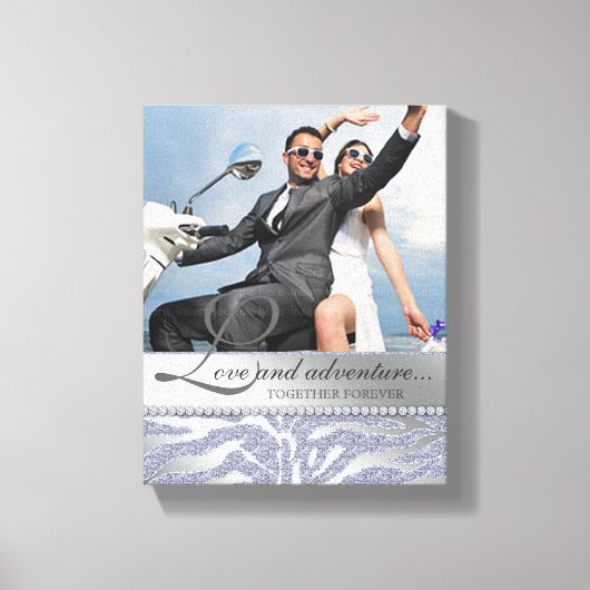 Toile Zebra Mariage Fiançailles Photo Canvas Argent (Recto)
