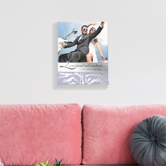 Toile Zebra Mariage Fiançailles Photo Canvas Argent (Insitu(Salon))