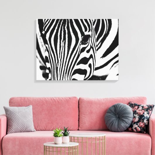 Toile Zebra portrait noir et blanc (Insitu(Salon))