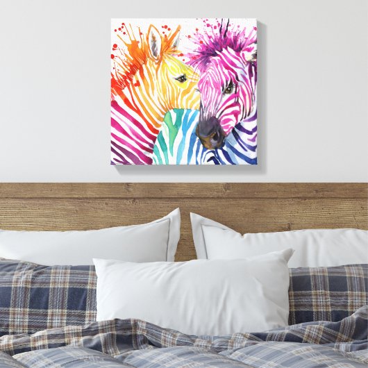 Toile Zebra Rainbow Canvas (Insitu(Chambre))