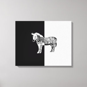 Toile Zèbre classique noir et blanc