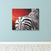Toile Zèbre et Oxpecker (Insitu (Plancher de Bois))
