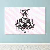 Toile Zèbre Rose Grandes Avec Lustre Noir (Insitu (Plancher de Bois))