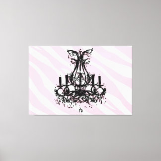 Toile Zèbre Rose Grandes Avec Lustre Noir