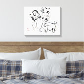 Toile Zen Classics - Gibon Sengai - Homme et chien (Insitu(Chambre))