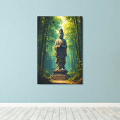 Toile Zen dans la forêt de bambou (Insitu (Plancher de Bois))