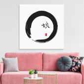 Toile Zen Enso avec Calligraphie de fille (Insitu(Salon))