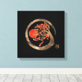 Toile Zen Enso Circle et Golden Sakura Tree (Insitu (Plancher de Bois))