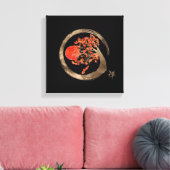 Toile Zen Enso Circle et Golden Sakura Tree (Insitu(Salon))