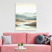 Toile Zen Misty Mountain Landscape (Insitu(Salon))