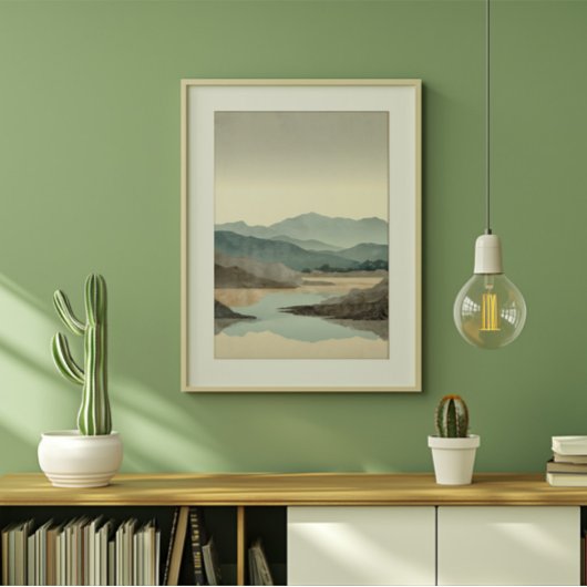 Toile Zen Misty Mountain Landscape