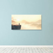 Toile Zen Samurai at Dawn – Cinematic Misty Mountain (Insitu (Plancher de Bois))