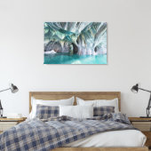 Toile ZENAH | Reflets Bleus Glaciaires - Marbre Abstrait (Insitu(Chambre))