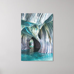 Toile ZENAH Reflets Bleus Glaciaires - Marbre Abstrait