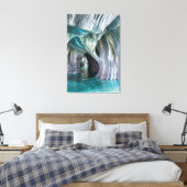 Toile ZENAH | Reflets Bleus Glaciaires - Marbre Abstrait (Insitu(Chambre))