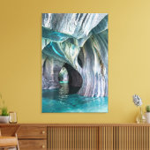 Toile ZENAH | Reflets Bleus Glaciaires - Marbre Abstrait (Insitu(Salon))