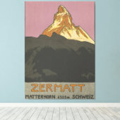 Toile Zermatt Matterhorn Suisse Vintage Ski (Insitu (Plancher de Bois))