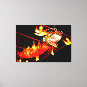 Toile Zhulong dragon de feu