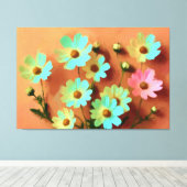 Toile Zinnia Elegans Style Expressif (Insitu (Plancher de Bois))