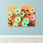 Toile Zinnia Elegans Vibrant Botanique (Insitu (Plancher de Bois))
