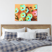 Toile Zinnia Elegans Vibrant Botanique (Insitu(Chambre))