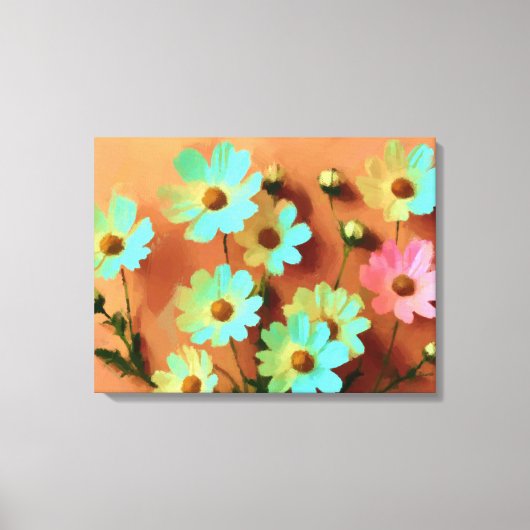 Toile Zinnia Elegans Vibrant Botanique (Recto)
