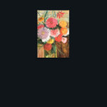 Toile Zinnias et Asters | Tadeusz Makowski<br><div class="desc">Zinnias and Asters in a Glass Jar (1920) de Tadeusz Makowski (polonais, 1882-1932) est une vie tranquille charmant et moderne qui allie simplicité et couleurs vives. Connu pour son approche poétique et stylisée, Makowski présente un arrangement modeste de zinnias et de maîtres brillants dans un bocal transparent, utilisant des lignes...</div>
